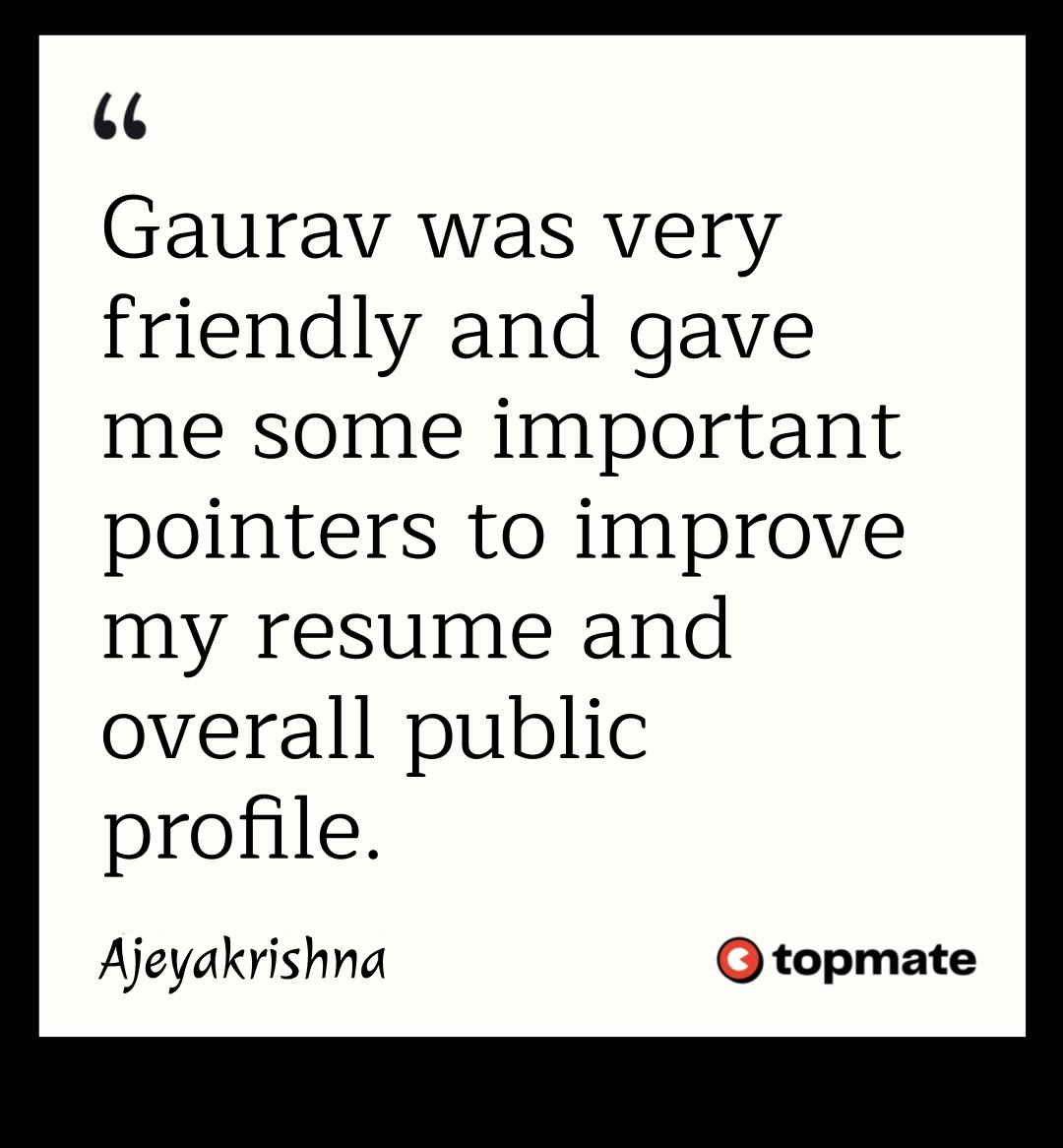 Ajeyakrishna's Testimonial