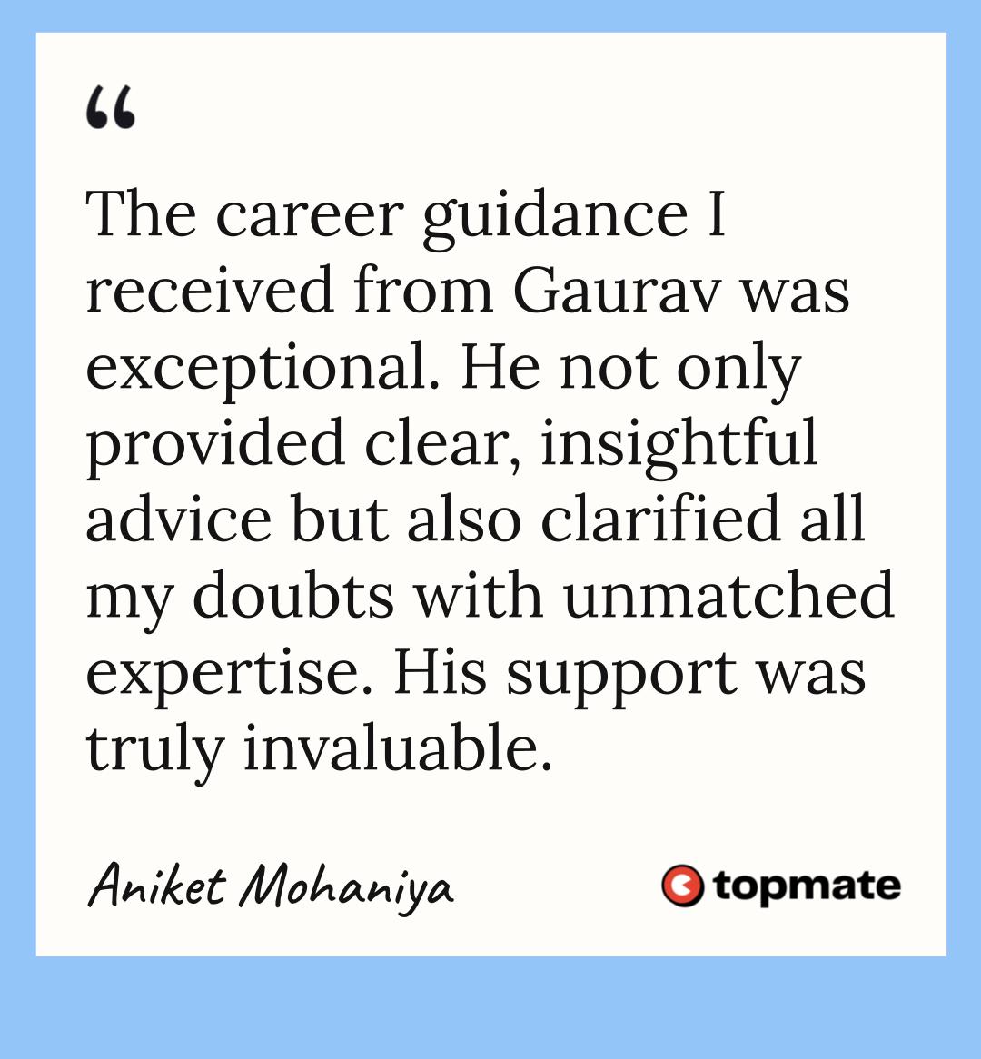 Aniket's Testimonial