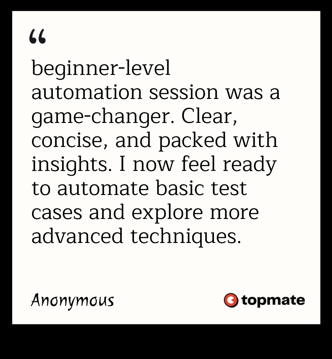 Anonymous's Testimonial