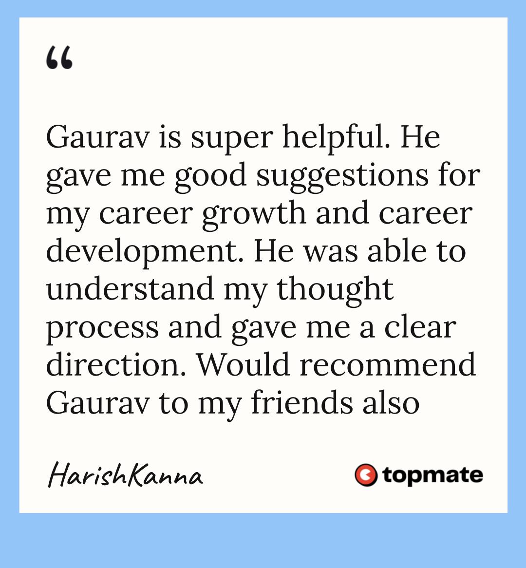 HarishKanna's Testimonial