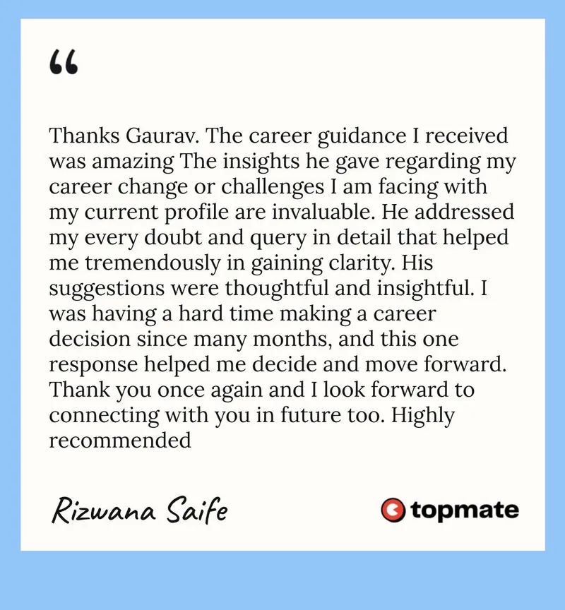 Rizwana's Testimonial